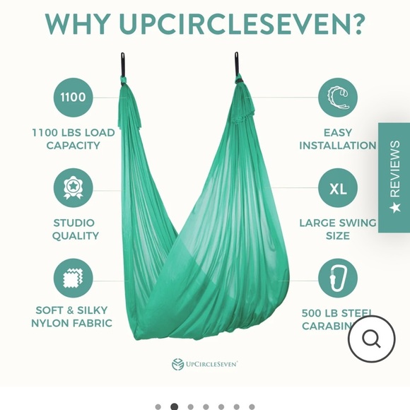 Upcircleseven yoga hammock brand new in box NIB grey yoga stretching - Picture 7 of 8